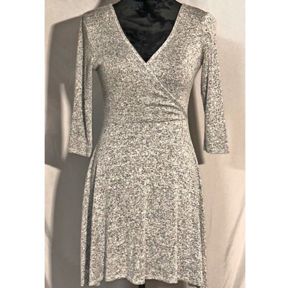 TMG Knit Dress, Wrap Style Gray Dress, Size Medium - Picture 6 of 7